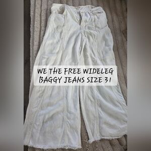 We The Free Ivory Casual Wide-Leg Jeans